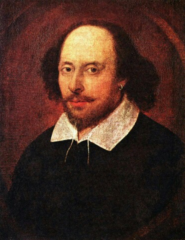 The "Chandos" portrait
                of William Shakespeare, attributed to John Taylor, and
                part of National Portrait Gallery in London