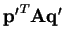 $ \mathbf{p'}^{T}\mathbf{A}\mathbf{q'}$