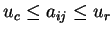 $ u_c \leq a_{ij} \leq u_r$