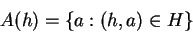 \begin{displaymath}
A(h) = \{ a:(h, a) \in H \}
\end{displaymath}