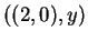 $((2,0),y)$