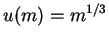 $u(m) = m^{1/3}$