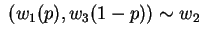 $\; (w_1(p),w_3(1-p)) \sim w_2 $