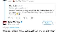 Baker Mayfield Responds to Negative Tweet from Fox Sports Analyst Mark Schlereth